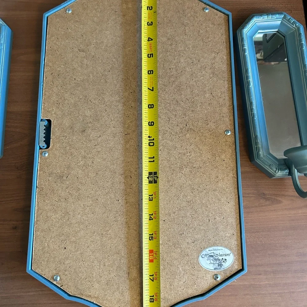Vintage 1980’s Home Interiors Blue Wall Mirror Set